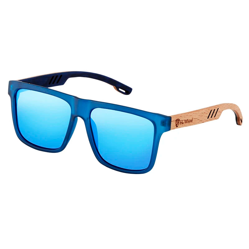HU WOOD New High Quality Square Sunglasses For Men Polarized UV400 Fashion Sunglass Mirror Sport sun glasses Driving oculos