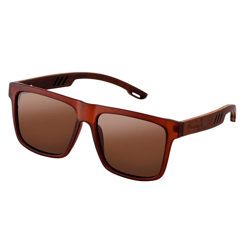 HU WOOD New High Quality Square Sunglasses For Men Polarized UV400 Fashion Sunglass Mirror Sport sun glasses Driving oculos
