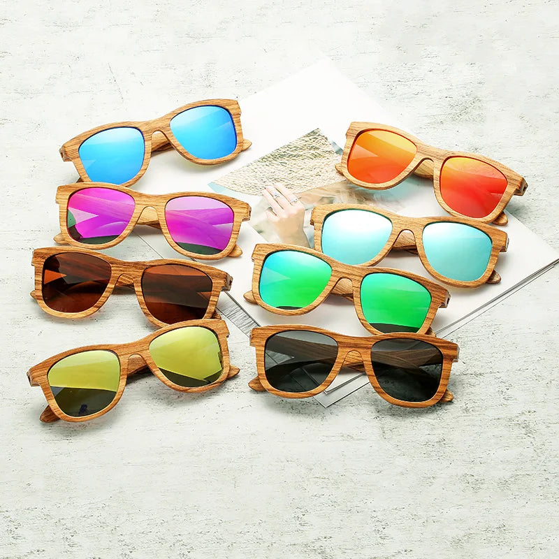 AN SWALLOW Retro Polarized Zebra Wood Sunglasses UV400  Luxury Brand Design Sunglasses Men Handmade Wooden Sun Glasses Women
