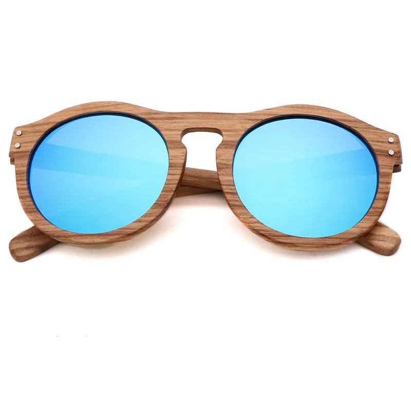 2021 Zebra Wood Retro Style Sunglasses