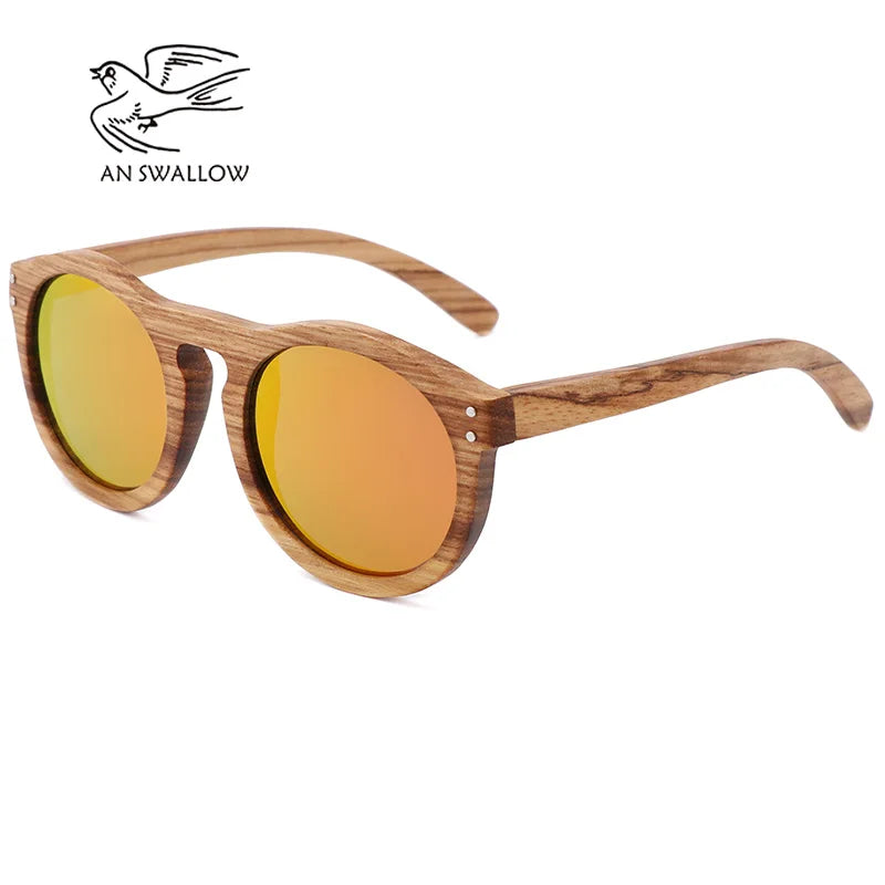 2021 Zebra Wood Retro Style Sunglasses