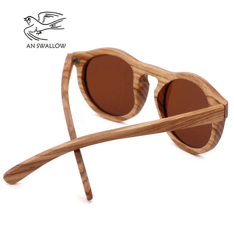 2021 Zebra Wood Retro Style Sunglasses