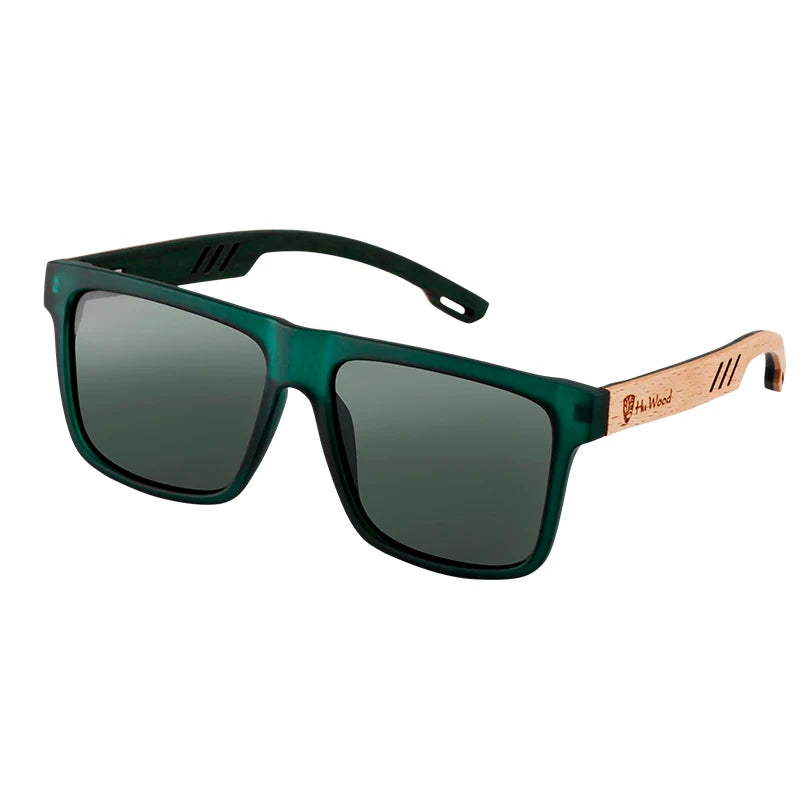 HU WOOD New High Quality Square Sunglasses For Men Polarized UV400 Fashion Sunglass Mirror Sport sun glasses Driving oculos