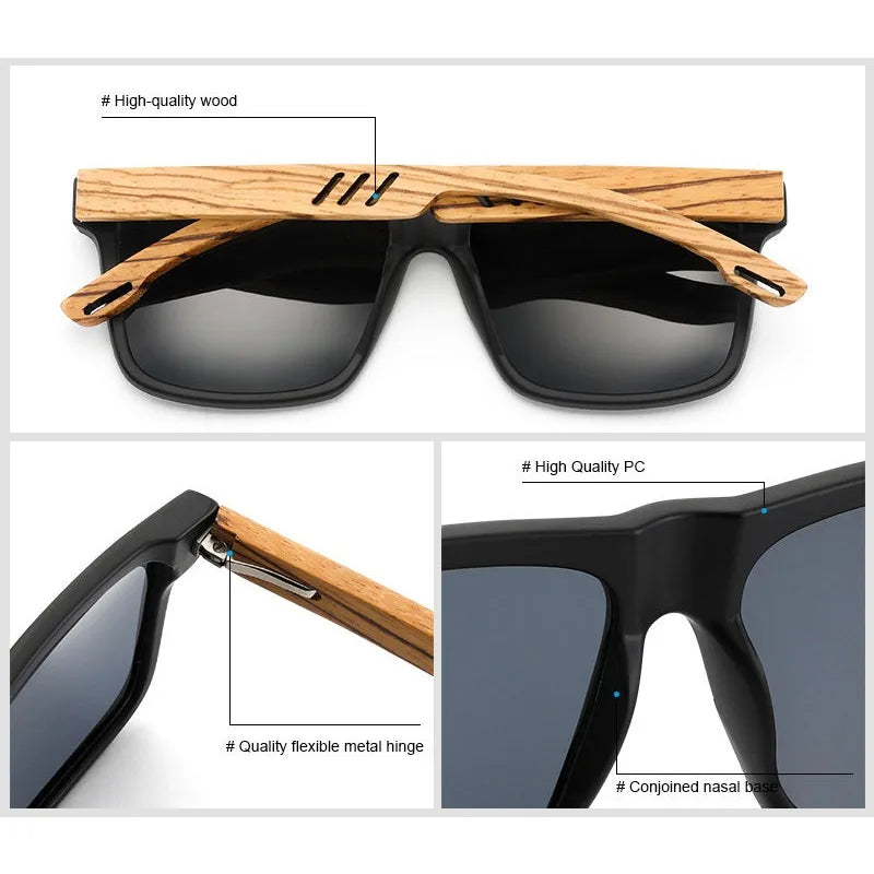 New Polarized Wood Men Ultraviolet Sunglasses Classic Women Driving UV400 Sports Sun Glasses Wooden Eyewear Bamboo Eyeglasses