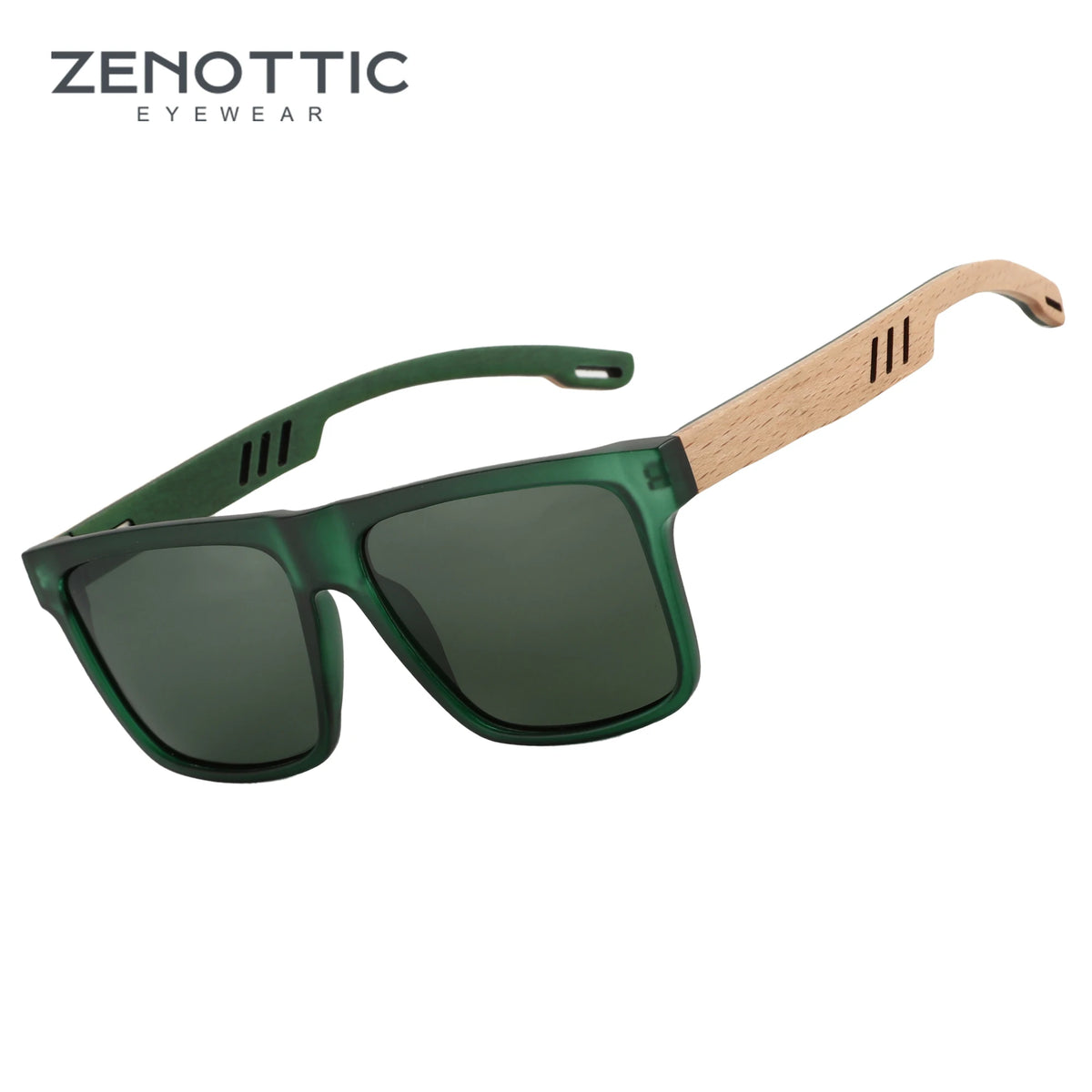 ZENOTTIC 2024 Walnut Wood Sunglasses with Dark Polarized Lenses for Men and Women | 100% UVA/UVB Ray Protection