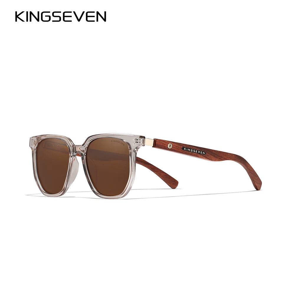 KINGSEVEN Causal Fashion Men Sunglasses Polarized UV400 Lens Wooden Wood Glasses Luxury Large Frame Driving Male Outdoor Eyewear