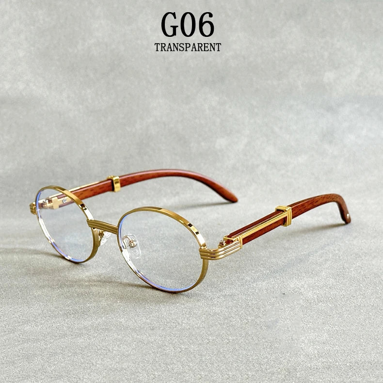 Oval Sunglasses Women 2024 Trendy Designer Wooden Sunglasses Men Luxury Fashion Glasses Vintage Lentes De Sol Mujer Zonnebril