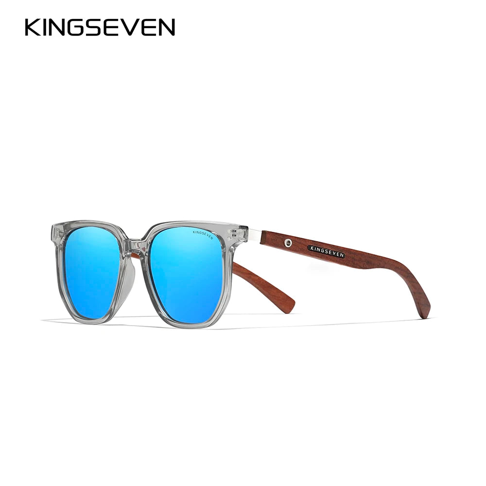 KINGSEVEN Causal Fashion Men Sunglasses Polarized UV400 Lens Wooden Wood Glasses Luxury Large Frame Driving Male Outdoor Eyewear
