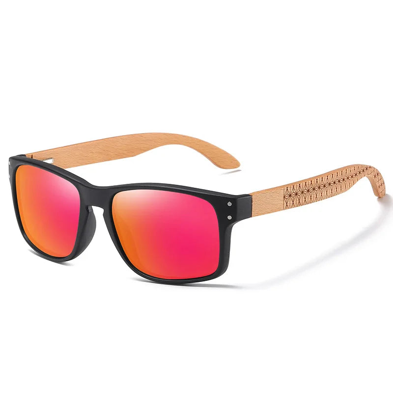 Midnite Star Brand Design Beech Wood Handmade Sunglasses Men Women Polarized Driving Sun Glasses UV400 Mirror Male Eyewear