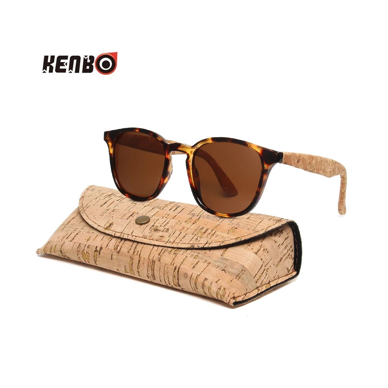Kenbo Square Polarized Wooden Sunglasses For Men Women Fashion Wood Sun Glasses Design UV400 Bamboo Grain Eyewear With Gold Case