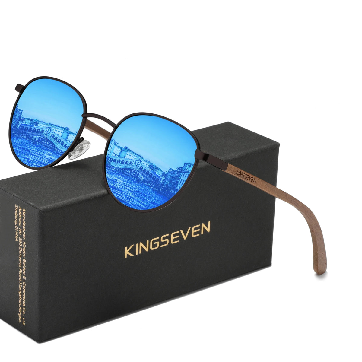 KINGSEVEN Wooden Pilot Sunglasses for Men Walnut Wooden Polarized  Sun Glasses Women  Eyewear UV400 Eyewear Shades Oculos