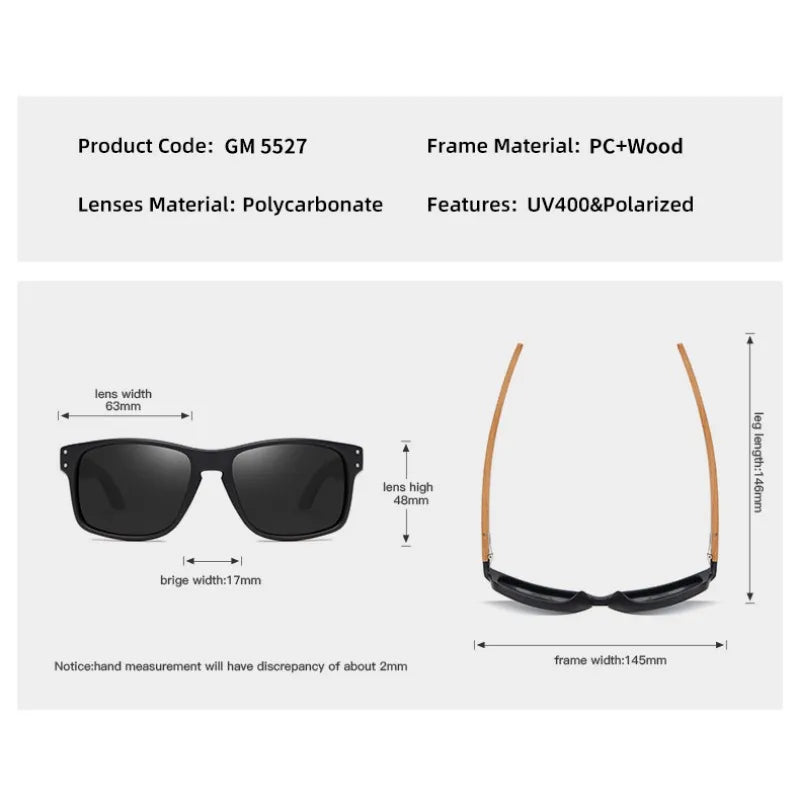 Midnite Star Brand Design Beech Wood Handmade Sunglasses Men Women Polarized Driving Sun Glasses UV400 Mirror Male Eyewear