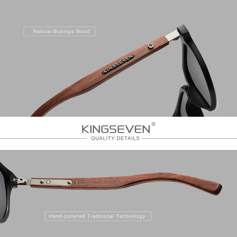 KINGSEVEN Causal Fashion Men Sunglasses Polarized UV400 Lens Wooden Wood Glasses Luxury Large Frame Driving Male Outdoor Eyewear