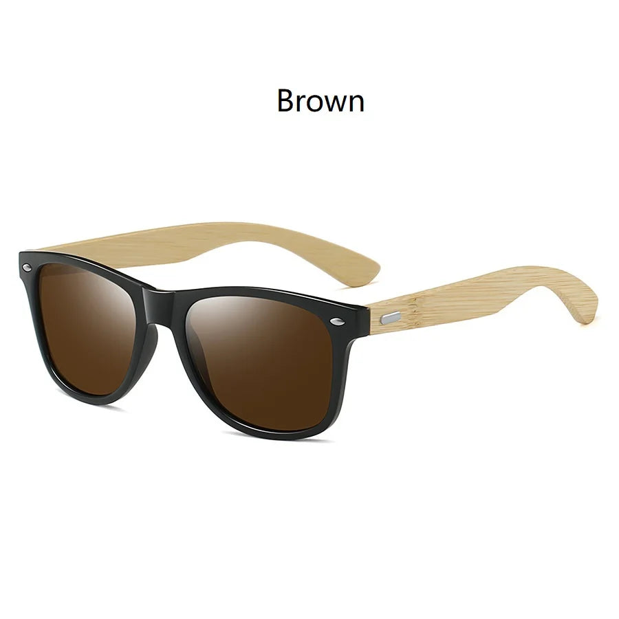 Fashion Bamboo Wood Vintage Square Sunglasses Men Women Luxury Brand Designer Sun Glasses Wooden Driving Fishing UV400 Eyewear