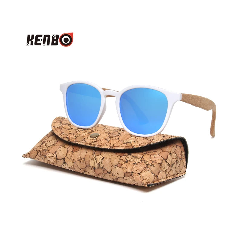 Kenbo Square Polarized Wooden Sunglasses For Men Women Fashion Wood Sun Glasses Design UV400 Bamboo Grain Eyewear With Gold Case