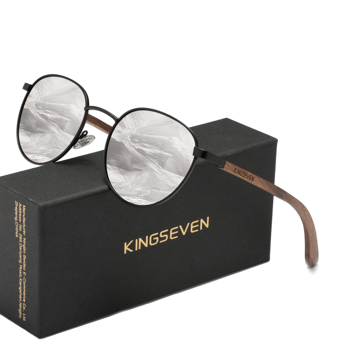 KINGSEVEN Wooden Pilot Sunglasses for Men Walnut Wooden Polarized  Sun Glasses Women  Eyewear UV400 Eyewear Shades Oculos