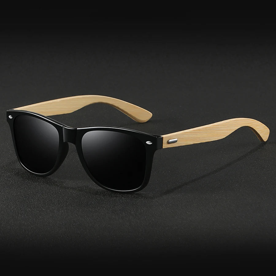 Fashion Bamboo Wood Vintage Square Sunglasses Men Women Luxury Brand Designer Sun Glasses Wooden Driving Fishing UV400 Eyewear