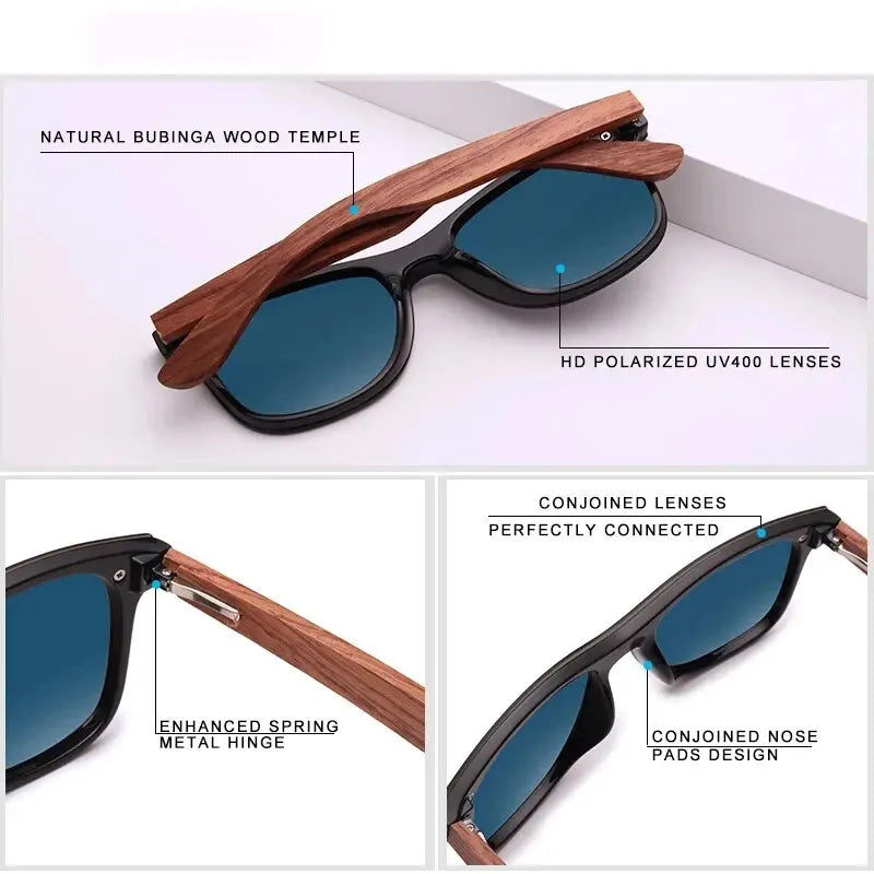 KINGSEVEN Natural Wooden Sunglasses Polarized Men Women Square Luxury Elegant Handmade Wood SunGlasses Driving for Men