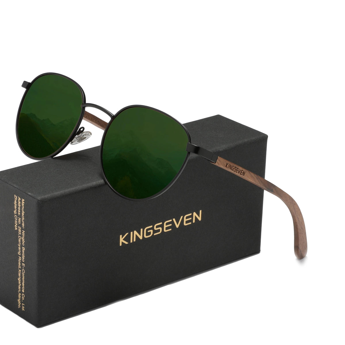 KINGSEVEN Wooden Pilot Sunglasses for Men Walnut Wooden Polarized  Sun Glasses Women  Eyewear UV400 Eyewear Shades Oculos