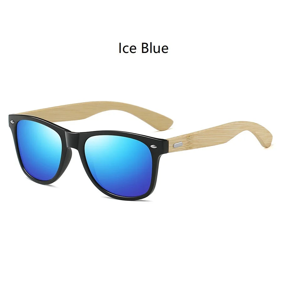 Fashion Bamboo Wood Vintage Square Sunglasses Men Women Luxury Brand Designer Sun Glasses Wooden Driving Fishing UV400 Eyewear