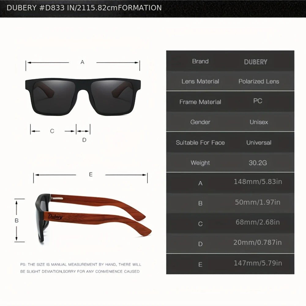 DUBERY Wooden Polarized UV400 Protection Sunglasses