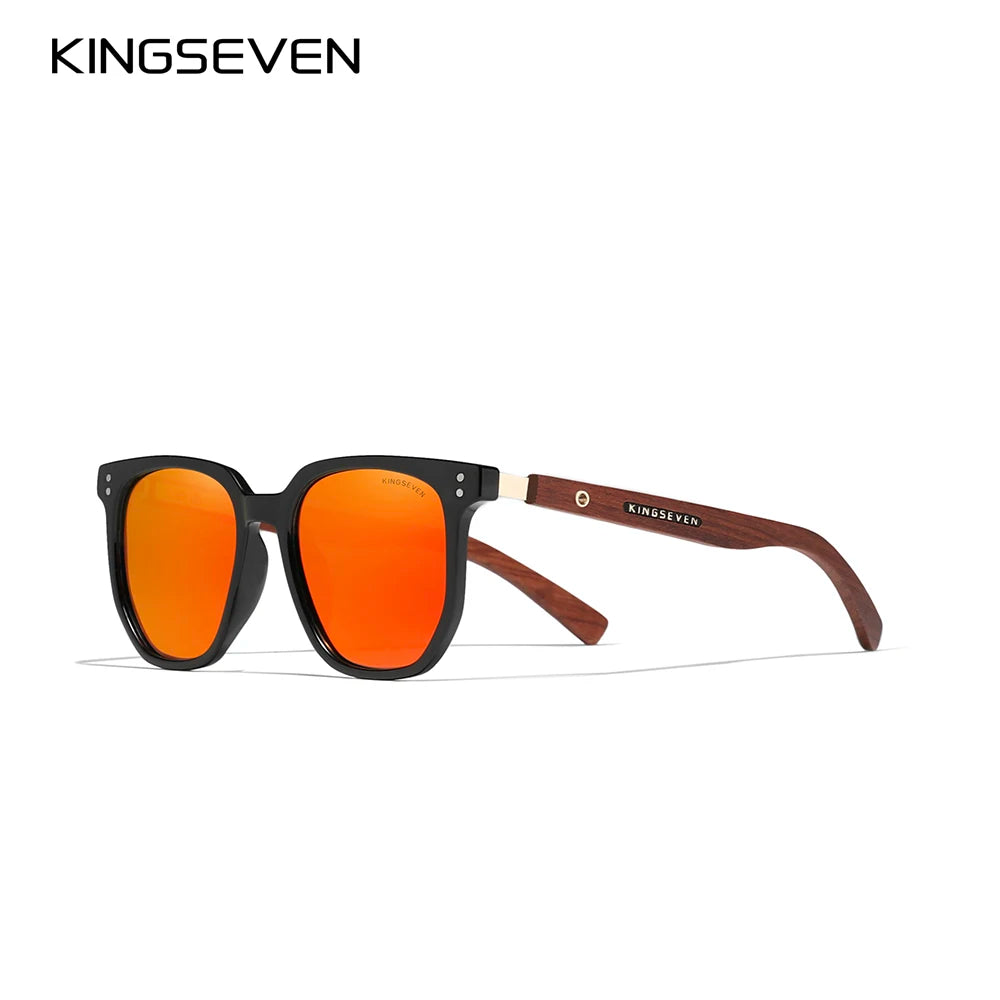 KINGSEVEN Causal Fashion Men Sunglasses Polarized UV400 Lens Wooden Wood Glasses Luxury Large Frame Driving Male Outdoor Eyewear